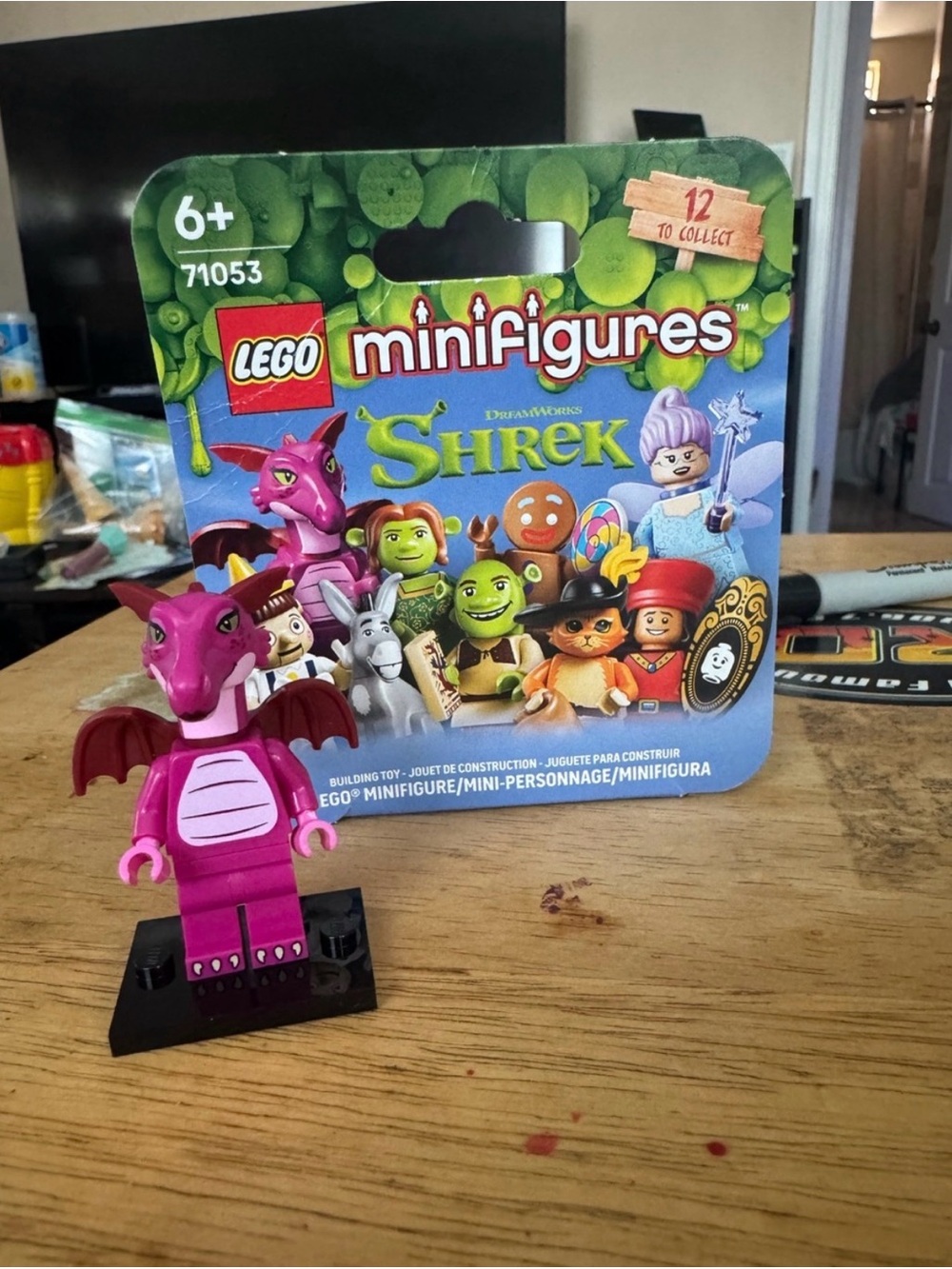Lego Shrek Pink Dragon Minifigure - Pink and Purple Accents